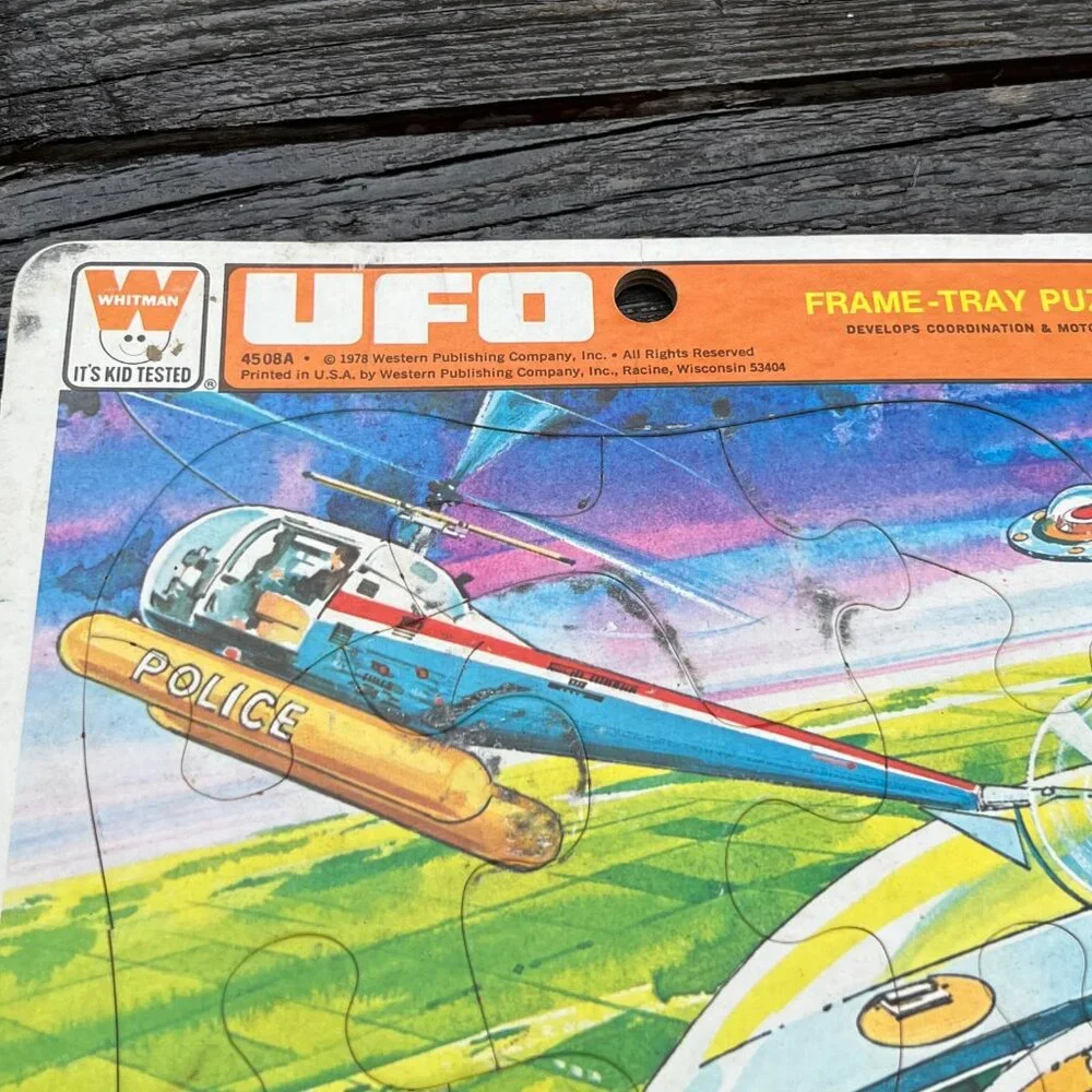 Vintage Whitman UFO Frame-Tray Puzzle Lot 1978 Complete Western Publishing